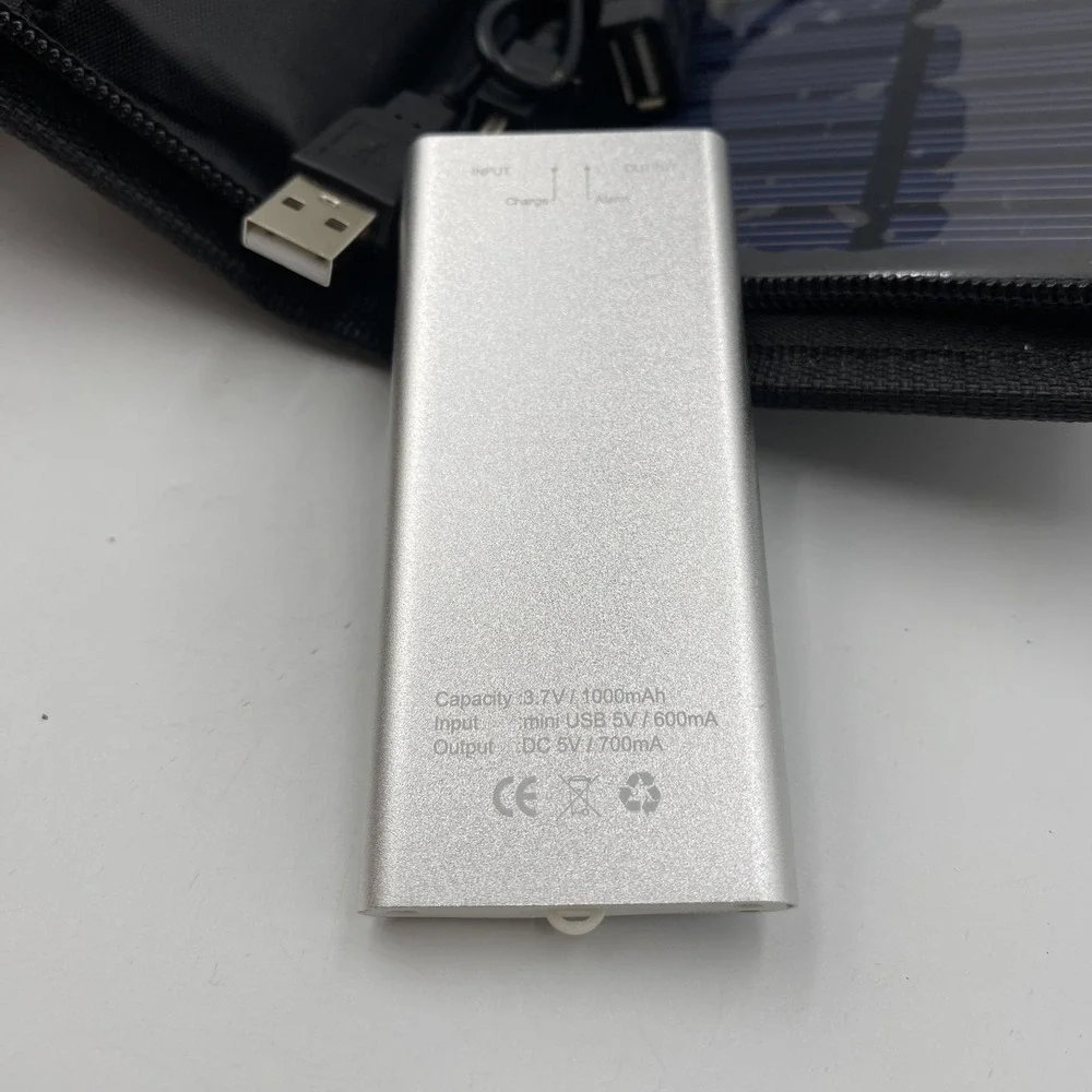 Portable Solar Power Bank Charger Kit Multi Tip USB Cell Phone MP3 Camera Travel